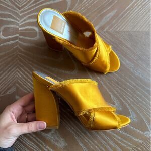 Dolce Vita Henry Mule Heel In Saffron Satin 6